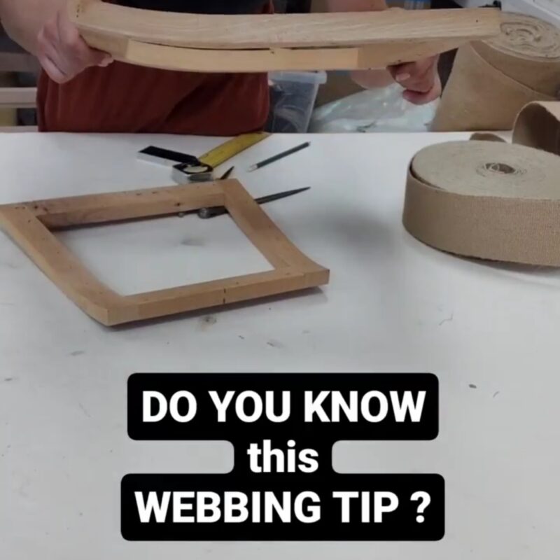 Webbing tip for drop-in seat serie