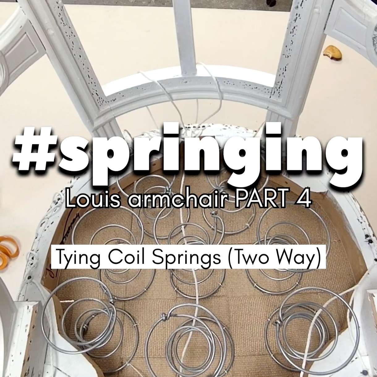 You are currently viewing Springing: How to tie coil springs (two way method) on a armchair