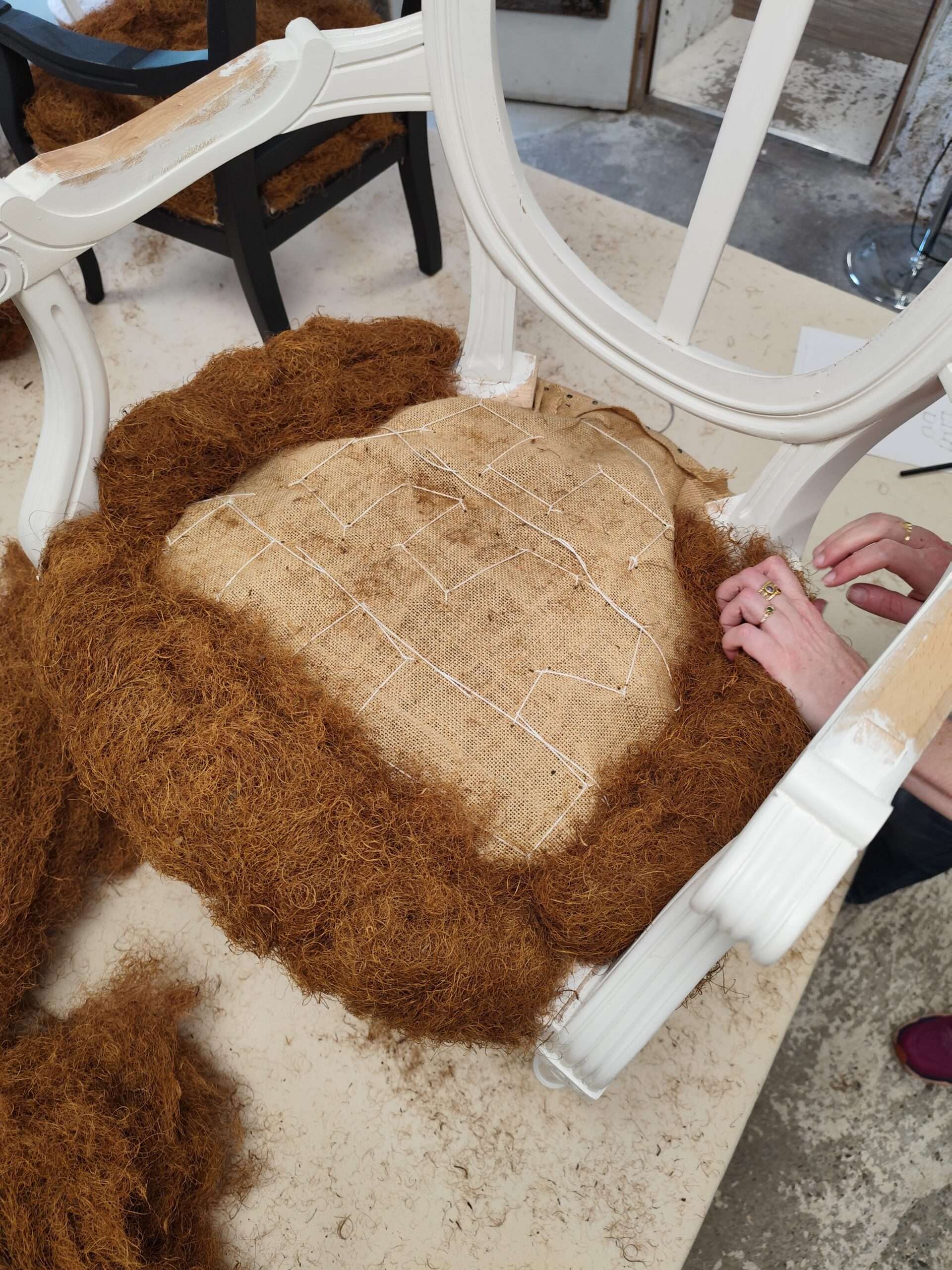 You are currently viewing First stuffing on a cabriolet chair