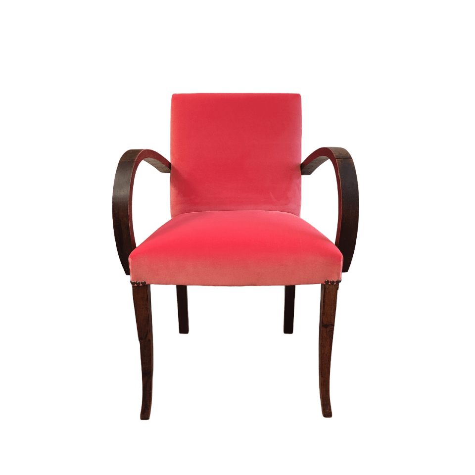 Reupholstered bridge chair