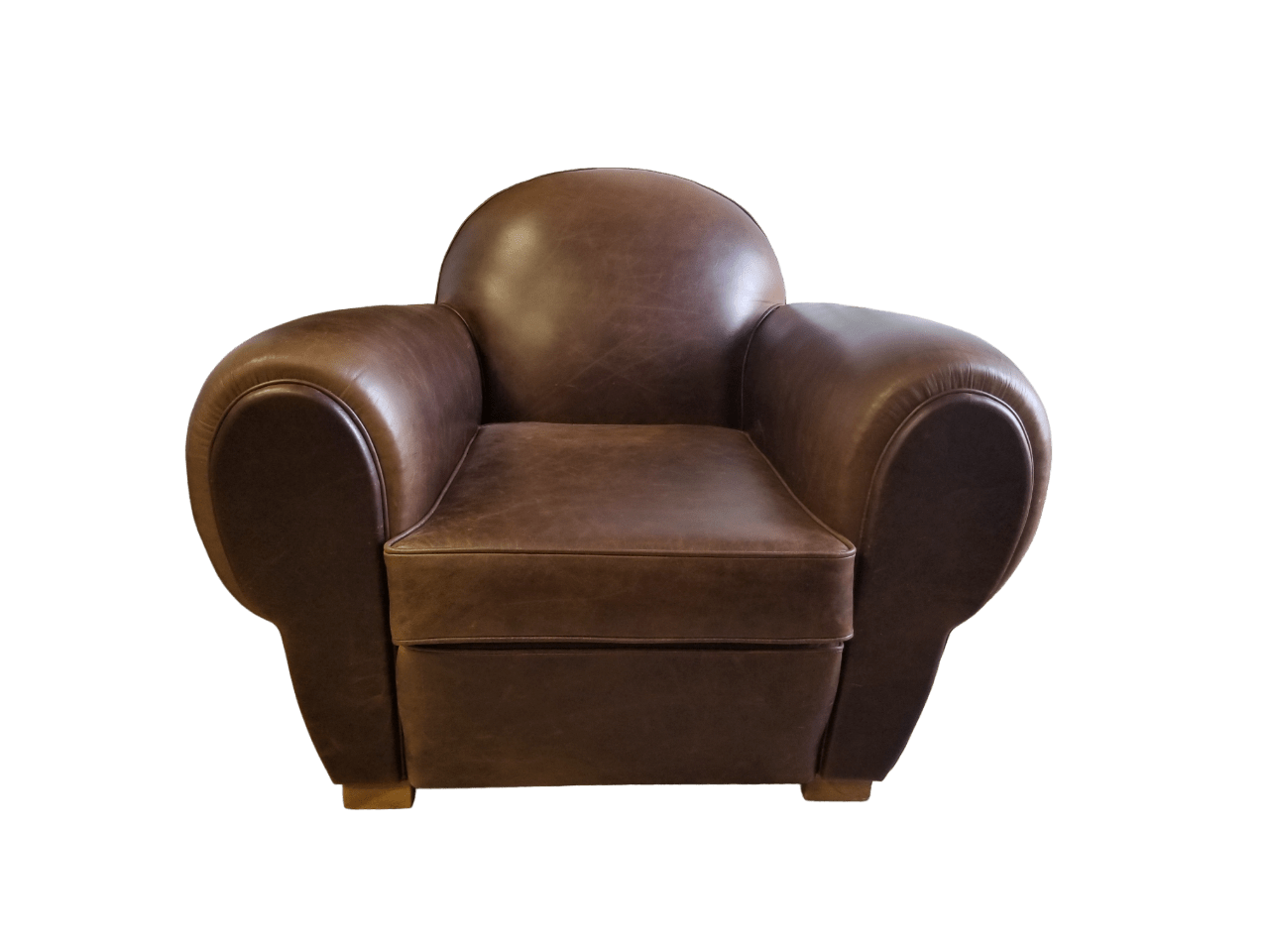 Reupholstered club chair
