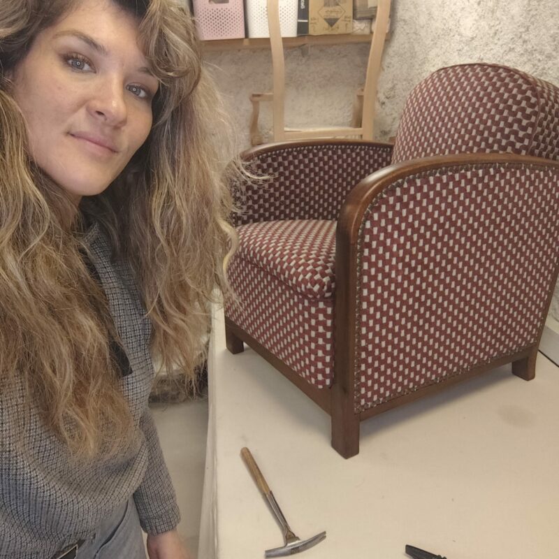 Big comfortable Art Deco Chair Upholstery  (with springs unit)