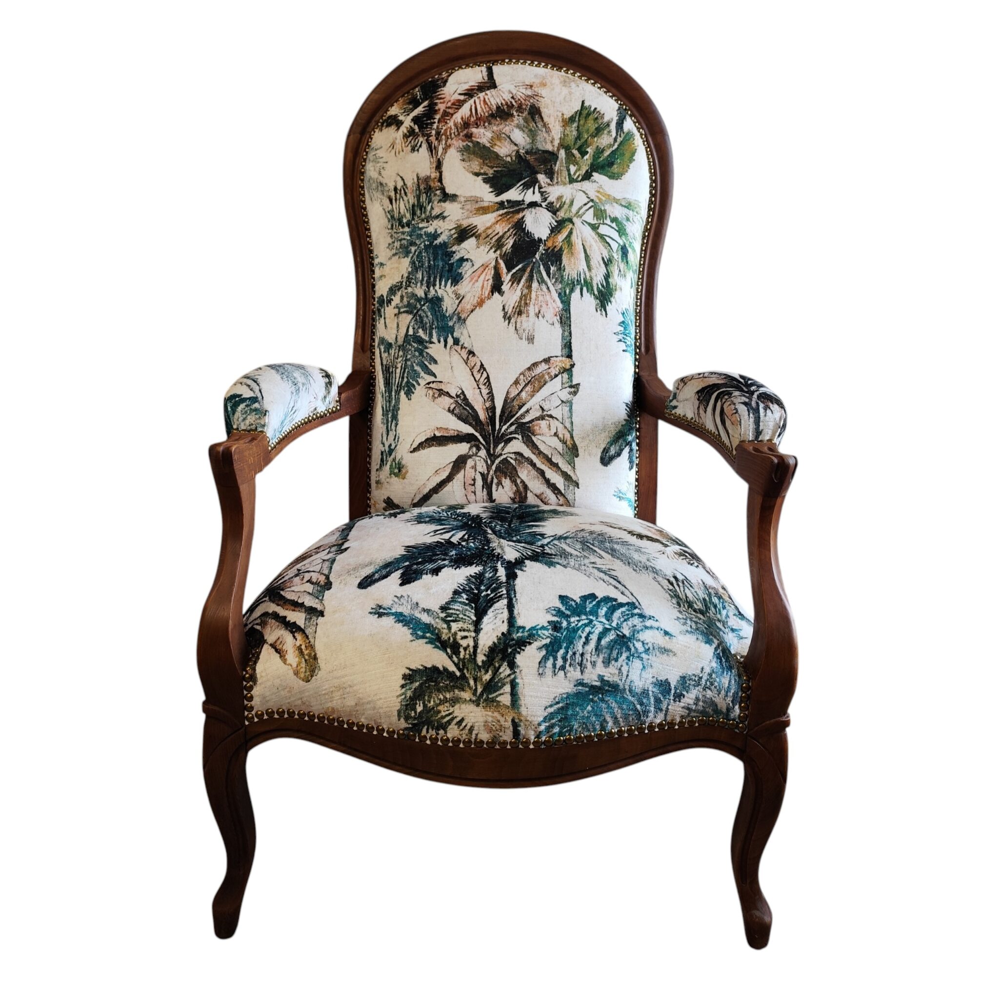 Reupholstered Voltaire chair