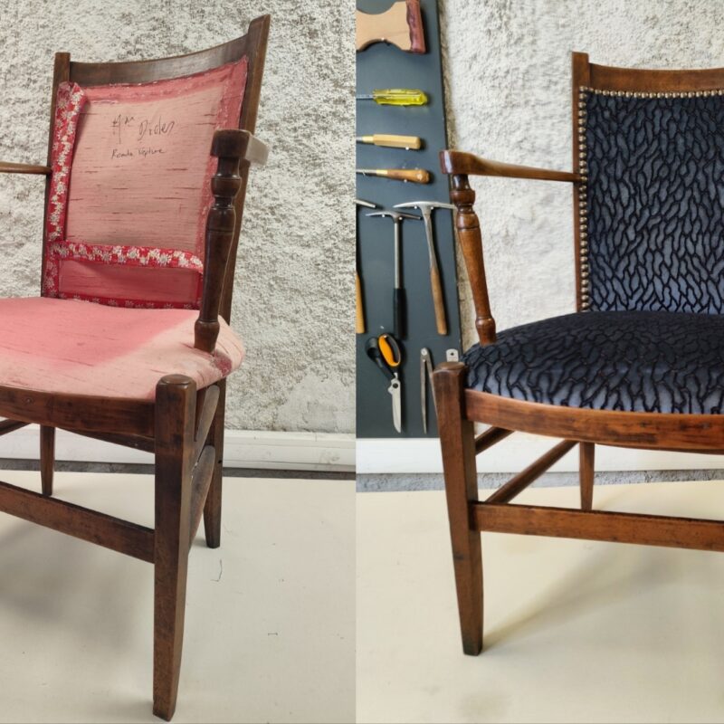 When a Rush Seat Chair Becomes an Upholstered One: A Restoration Story